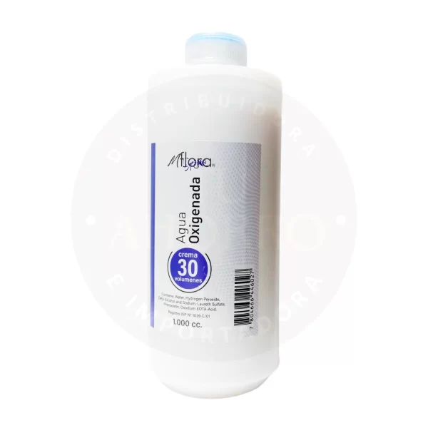 Agua Oxigenada 30 Vol MFlora 1000 cc – Potente Aclarado y Decoloración