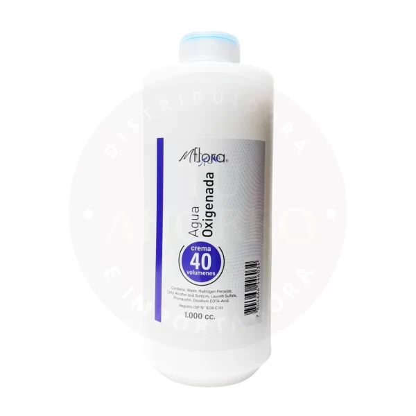 Agua Oxigenada 40 Vol MFlora 1000 cc – Aclarado Máximo y Decoloración