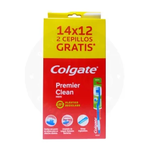 Caja Cepillo Dental Colgate 14 u – Premier Clean, Higiene Bucal Completa