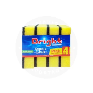 Pack Esponja Lisa Bright x4 – Limpieza Suave y Sin Rayones