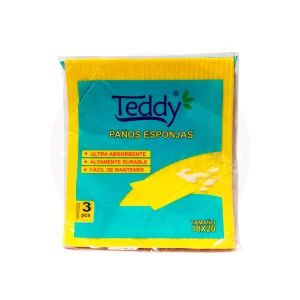 Paños Esponja Teddy 3 pcs – 18x20 cm, Suavidad y Durabilidad