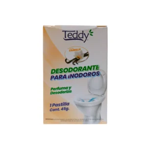 Pastilla Desodorante para Inodoro Teddy 45 g – Fragancia Vainilla y Limpieza Prolongada