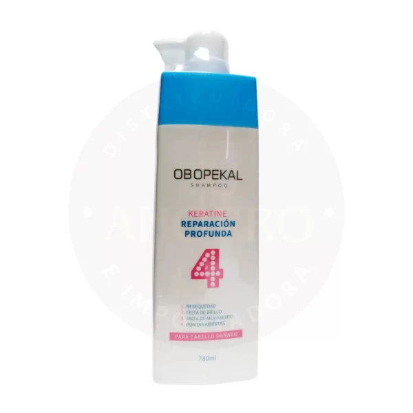 Shampoo Obopekal Keratine 4 780 ml – Tratamiento Intensivo para Cabello Dañado