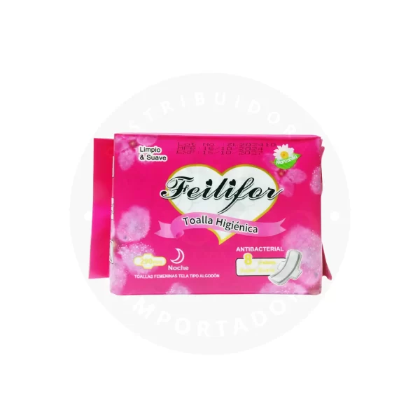 Toalla Higiénica Noche Feilifor 8 u – Protección Extra para Uso Nocturno - Red