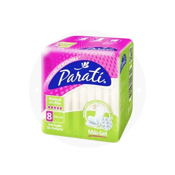 Toallas Femeninas Normal sin Alas Paratí 8 u – Comodidad Discreta y Natural