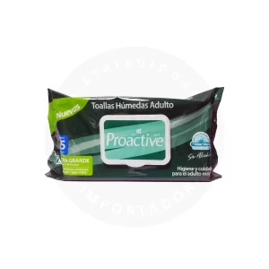 Toallas Húmedas para Adultos Proactive con Aloe Vera – Limpieza Suave y Refrescante